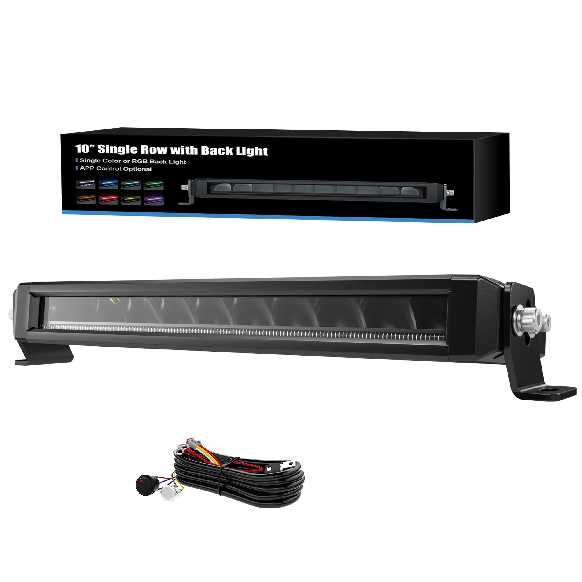 Amazon.com: 4WDKING 10 Inch Slim LED Light Bar with RGB